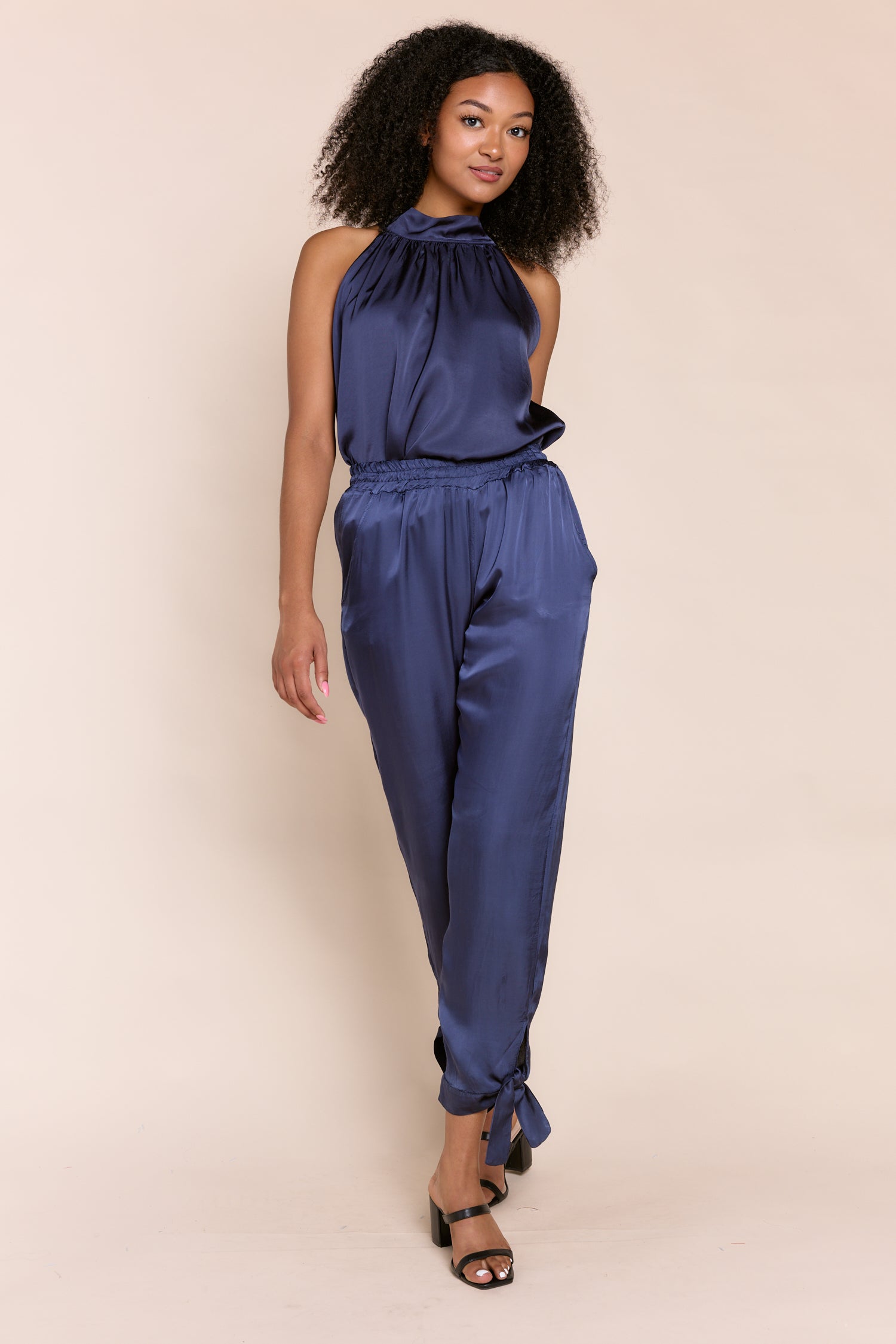 Sofia Silk Ankle Tie Pants