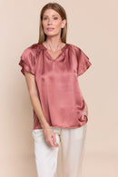 CAROLINE | Top | FALL2024, NEW ARRIVALS, Satin, Satin and Silk Tops, SOLIDS, TOP, Tops | shop-sofia