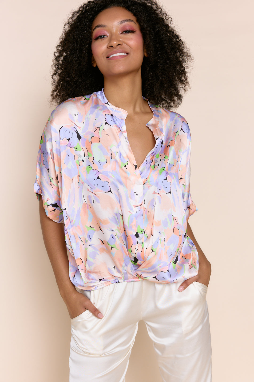 JANE | Tops | PRINT, Satin, Short Sleeve, SUMMER2024, Tops | shop-sofia