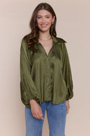 MONTREAL | Tops | Blouse, FALL2024, Satin, Satin and Silk Tops, SOLIDS, Tops | shop-sofia