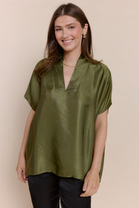 INEZ | Tops | FALL2024, NEW ARRIVALS, Satin, Satin and Silk Tops, Satin Top, SOLIDS, Tops | shop-sofia