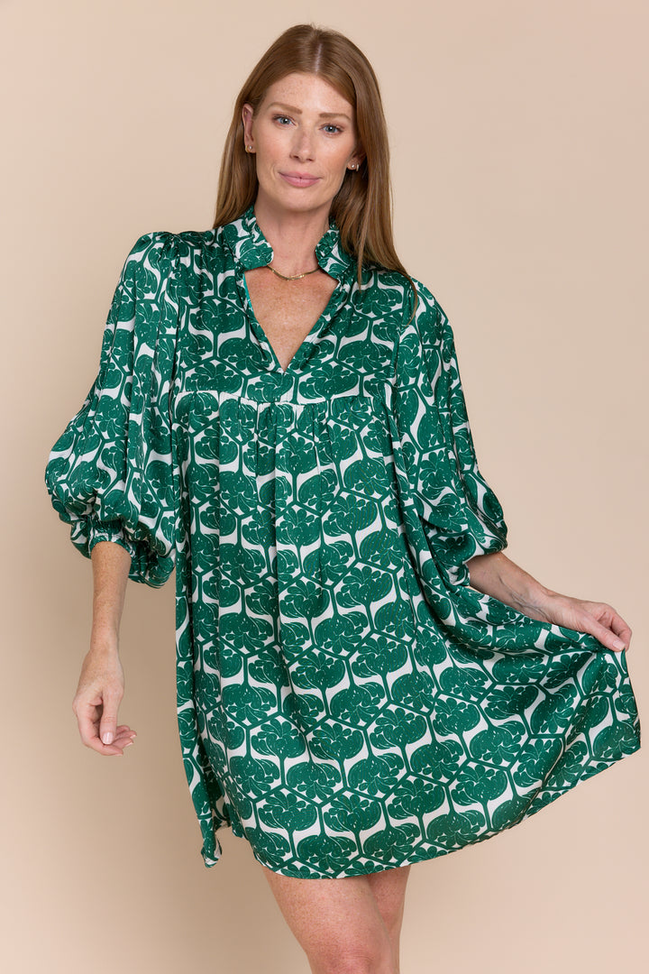 GIADA | Dresses | 3/4 Sleeve, Dresses, FALL2024, NEW ARRIVALS, PRINT, Satin, Short Dresses | shop-sofia