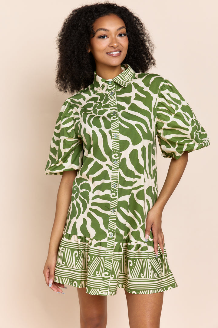 LINDA | Dresses | Cotton, Dresses, FALL2024, PRINT, Short Dresses, Short Sleeve | shop-sofia