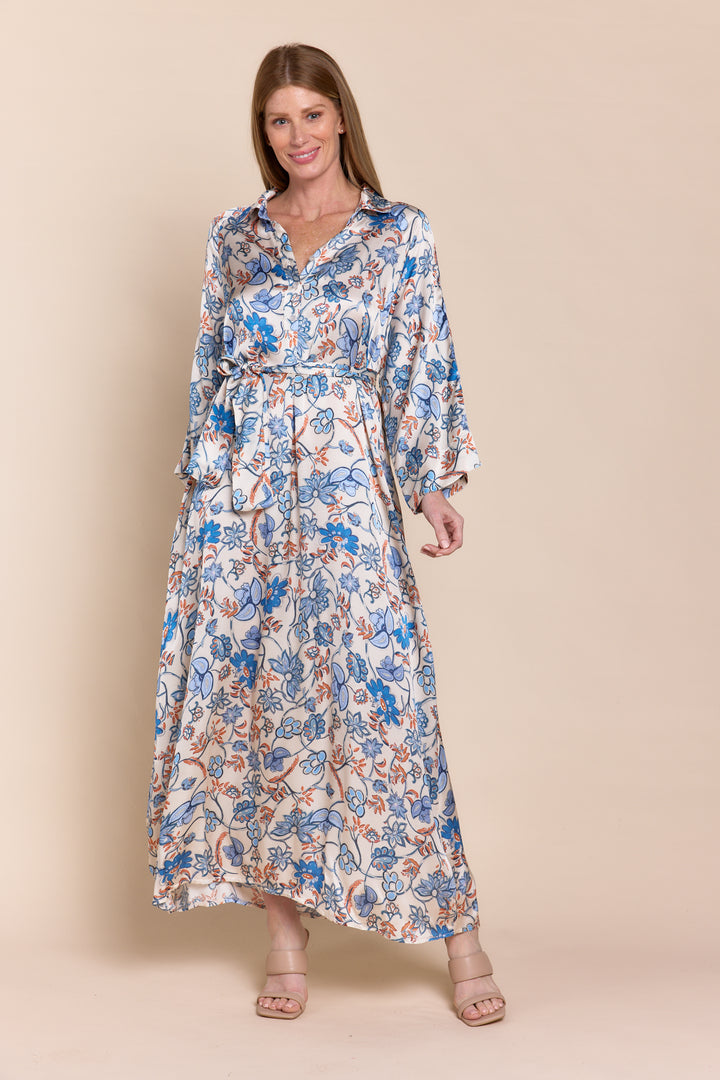 VICTORIA | Dresses | Dresses, FALL2024, Long Sleeve, Maxi Dresses, PRINT, Satin | shop-sofia