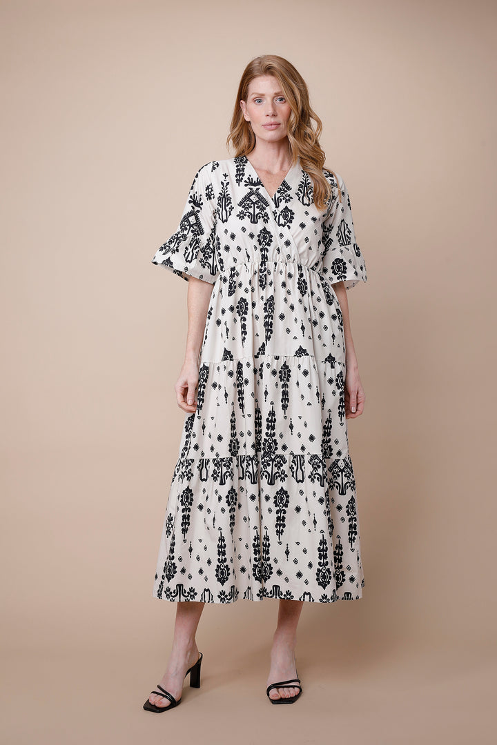 KALINA | Dresses | Cotton, Dresses, Midi Dresses, NEW ARRIVALS, PRINT, Short Sleeve, SPRING2025 | shop-sofia