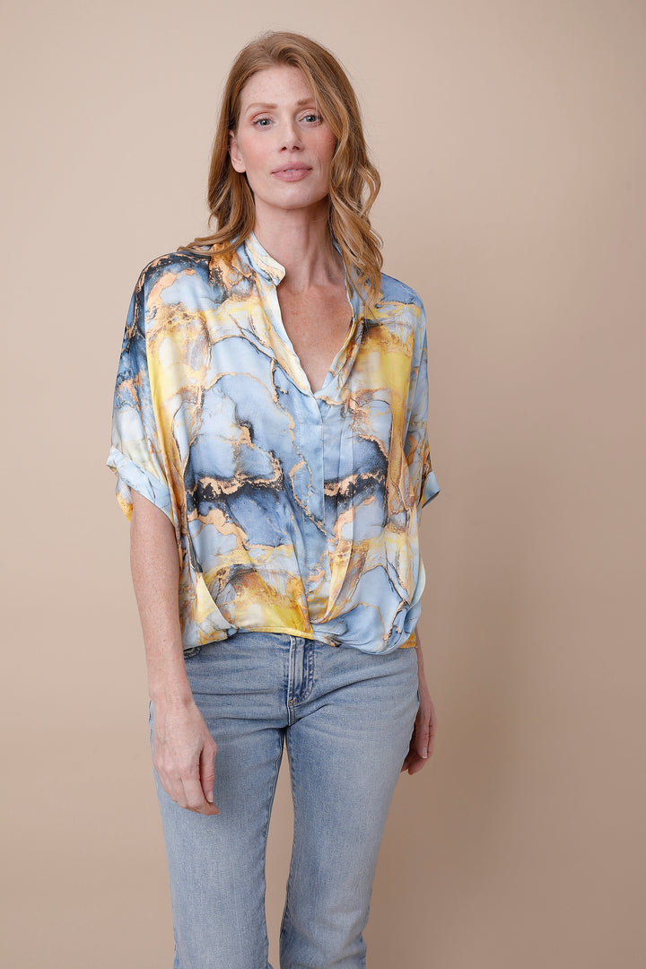 JANE | Top | PRINT, Satin, Short Sleeve, SPRING2025, Tops | shop-sofia