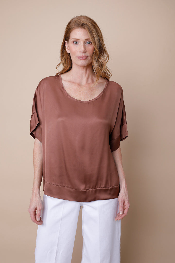 TAMAR | Tops | Classics, gamegirl, NEW ARRIVALS, Satin, Short Sleeve, SOLIDS, SPRING2025, Tops | shop-sofia