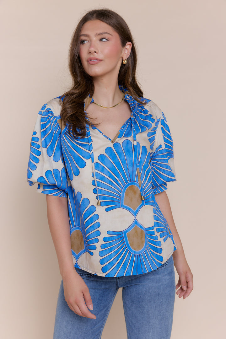 ELAINE | Tops | Cotton, NEW ARRIVALS, PRINT, Short Sleeve, SPRING2025, Tops | shop-sofia