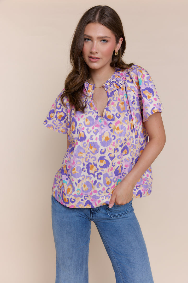 HANNAH | Top | Cotton, NEW ARRIVALS, PRINT, Short Sleeve, SPRING2025, Tops | shop-sofia