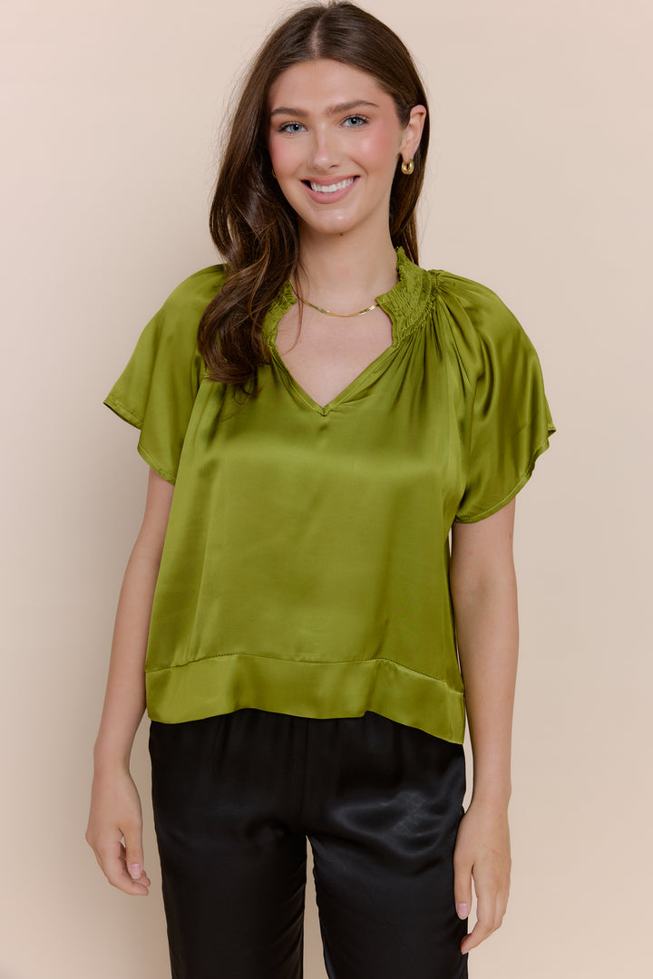 BRIANNA | Top | Classics, FALL2024, GAMEDAY, gamegirl, NEW ARRIVALS, Satin, Satin and Silk Tops, Satin Top, SOLIDS, TOP, Tops | shop-sofia